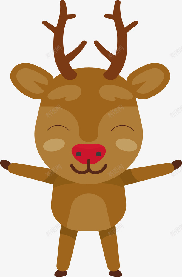 开心的圣诞节驯鹿矢量图ai免抠素材_新图网 https://ixintu.com 可爱驯鹿 圣诞节 圣诞节驯鹿 开心驯鹿 矢量png 驯鹿 矢量图