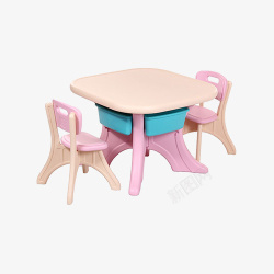 室外用品素材免抠实物粉色塑料儿童桌椅高清图片