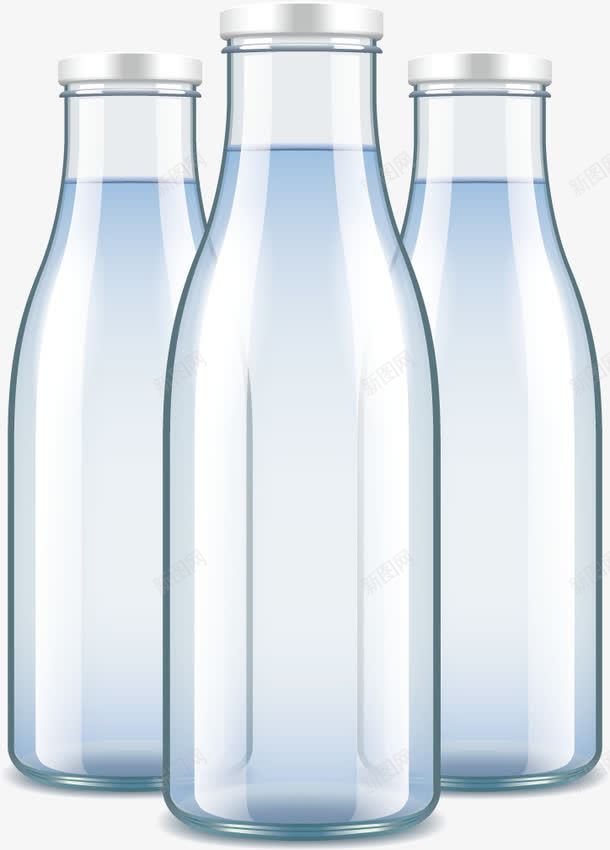 三个透明白色玻璃瓶png免抠素材_新图网 https://ixintu.com 三个 白色玻璃瓶 透明
