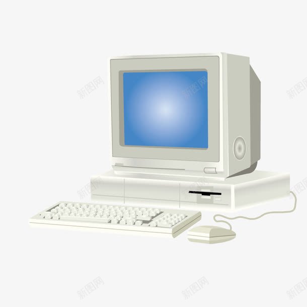 白色台式电脑png免抠素材_新图网 https://ixintu.com 台式电脑 电脑 白色