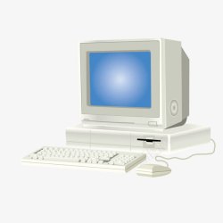 白色台式电脑素材