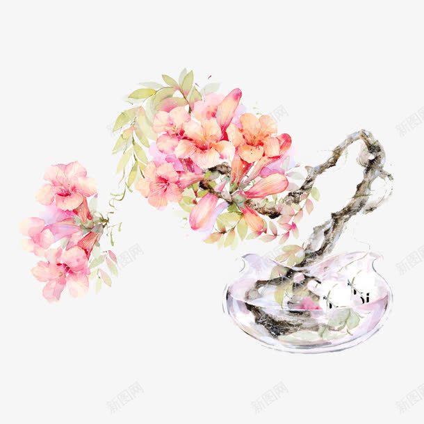 花瓶里的花png免抠素材_新图网 https://ixintu.com 红色 花朵 花瓶 装饰
