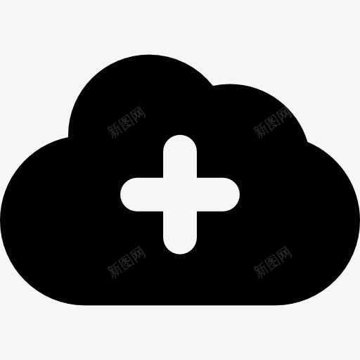 添加到云图标png_新图网 https://ixintu.com 云 剪影 加号 存储 工具和器具 添加 网络