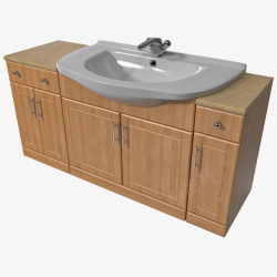 木制卫浴柜白色水池欧式木制卫浴柜子高清图片
