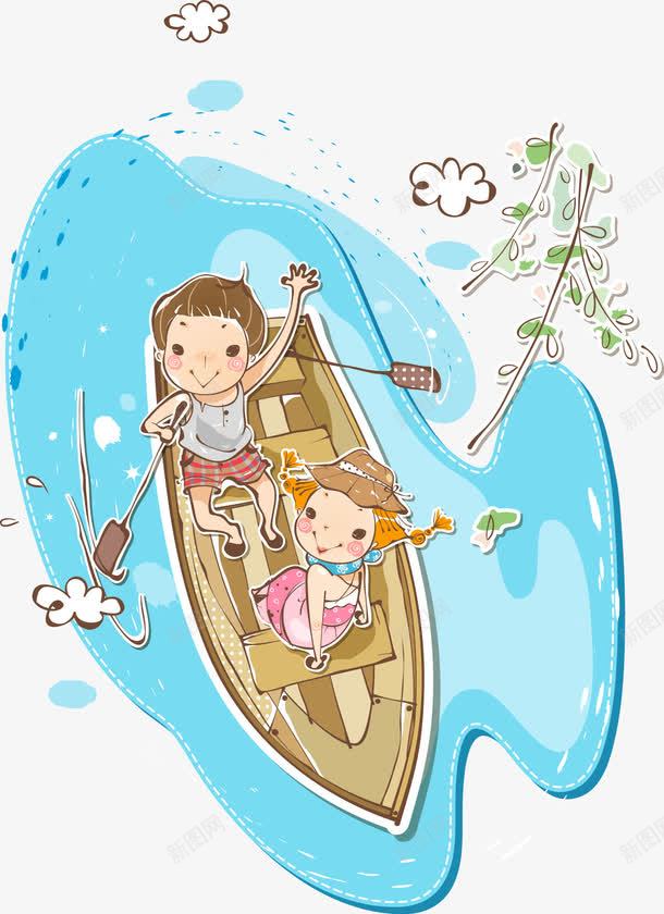 划船的情侣png免抠素材_新图网 https://ixintu.com 划船 古船 情侣 漫画 船