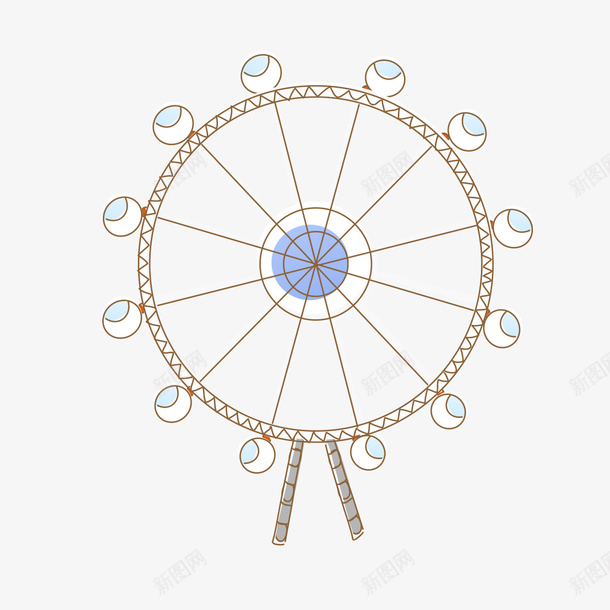 手绘摩天轮图案png免抠素材_新图网 https://ixintu.com 图案 手绘 手绘摩天轮图案 摩天轮