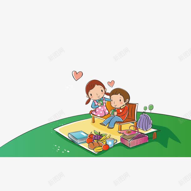 儿童公园野餐png免抠素材_新图网 https://ixintu.com 儿童 公园 水果 野餐 食物