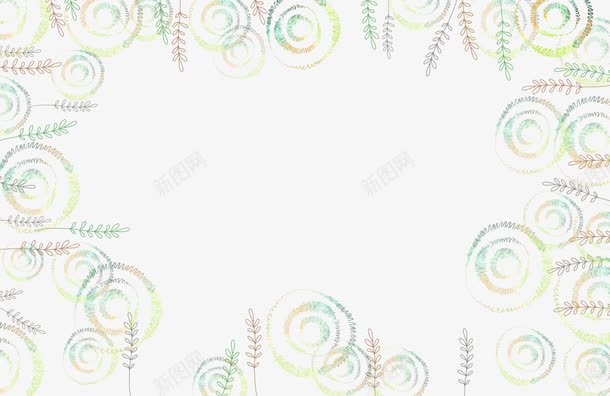 手绘小清新边框png免抠素材_新图网 https://ixintu.com 小清新 绿色 边框