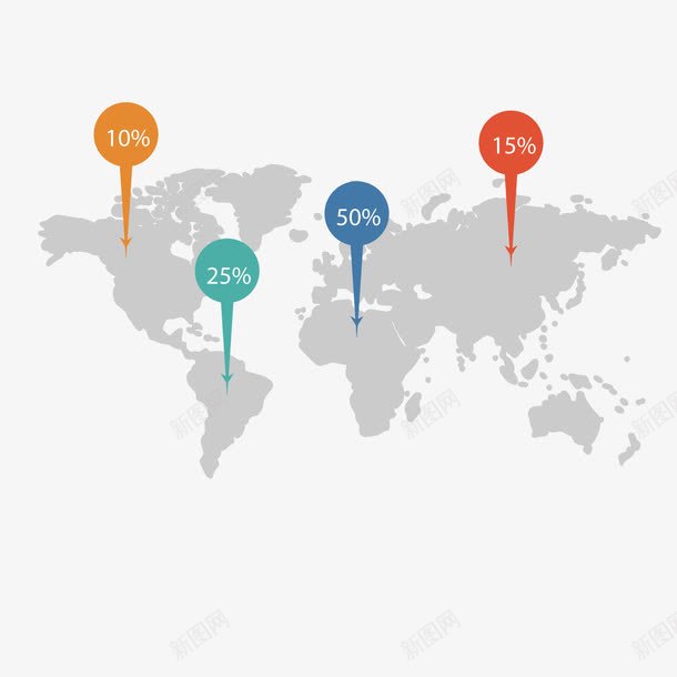 灰色世界地图定位png免抠素材_新图网 https://ixintu.com 世界 地图 定位 灰色 素材