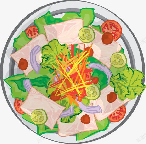 美味健康蔬菜沙拉png免抠素材_新图网 https://ixintu.com 健康沙拉 减肥餐 培根肉 番茄 美味沙拉 蔬菜沙拉 西红柿
