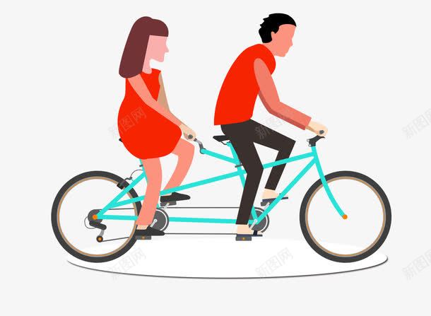 骑自行车的情侣png免抠素材_新图网 https://ixintu.com 人物 情侣 手绘 自行车 骑自行车