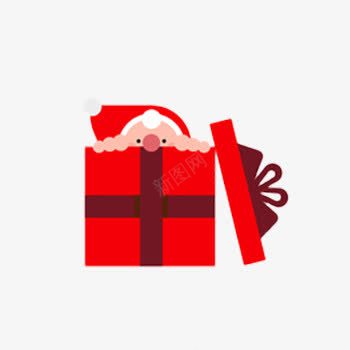 圣诞老人礼盒png免抠素材_新图网 https://ixintu.com 卡通人物 圣诞节免扣 礼盒 红色
