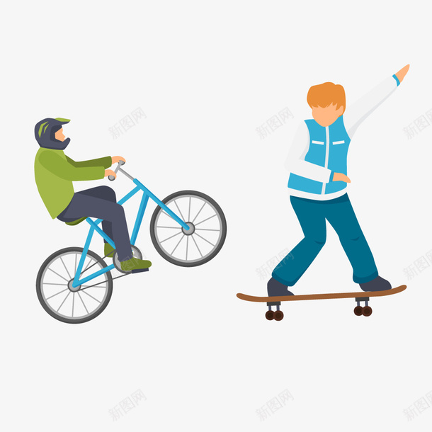 骑自行车滑滑板运动会健康图案矢量图ai免抠素材_新图网 https://ixintu.com 健康 健康图案 滑板 滑滑板 运动 运动会 骑自行车 骑行 矢量图