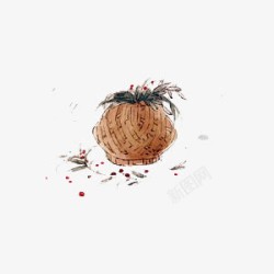 编织竹篮素材
