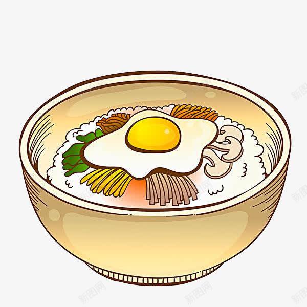鸡蛋香菇面png免抠素材_新图网 https://ixintu.com 卡通 手绘 简图 绿色 蔬菜 面条 香菇 鸡蛋 黄色