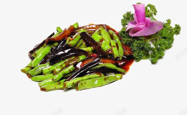 豆角茄子png免抠素材_新图网 https://ixintu.com 中式菜品 传统美食 凉菜 家常菜 美味 豆角茄子 餐饮美食