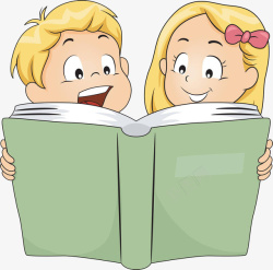 两个孩子看书两个孩子看书高清图片