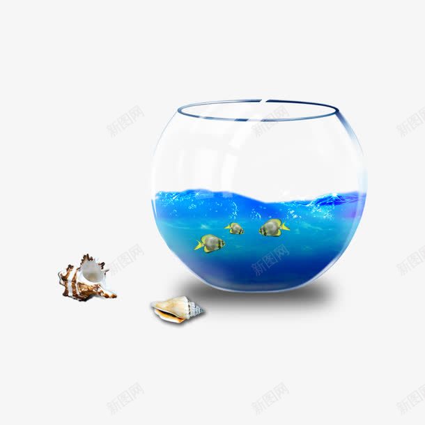 鱼缸的小世界png免抠素材_新图网 https://ixintu.com 世界 小世界 蓝色 鱼缸