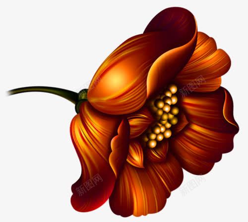 红色花朵一枝花装饰png免抠素材_新图网 https://ixintu.com 一枝花 七叶 图片 红色 花朵 装饰