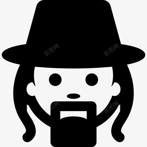 戴帽子的脸的男人长长的头发和胡子图标png_新图网 https://ixintu.com 人 帽子 胡子 脸 长头发