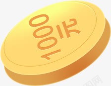 手绘黄色100金币图标图标