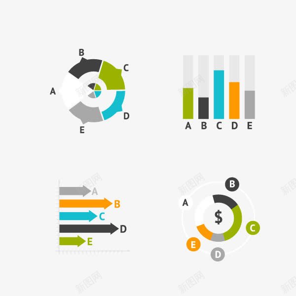 扁平化数据信息ppt元素png免抠素材_新图网 https://ixintu.com 分析图 商务元素 扁平化 数据