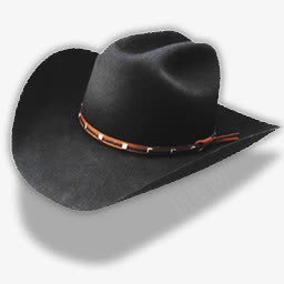 帽子牛仔黑色的帽子图标图标