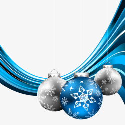 蓝色吊球精致蓝色圣诞吊球矢量图高清图片