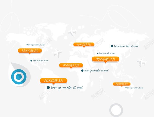 世界地图科技信息png免抠素材_新图网 https://ixintu.com 世界地图 信息 地图 科技 科技感地图 线条