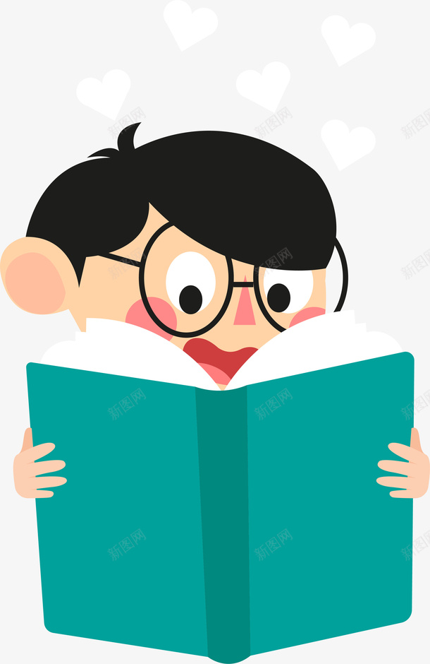 卡通看书学习的小男孩png免抠素材_新图网 https://ixintu.com 世界读书日 卡通 学习 手绘 男孩 看书 矢量图案 阅读