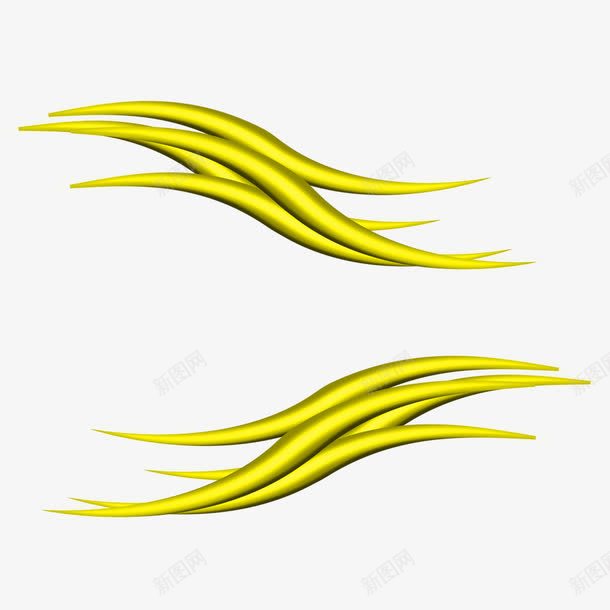 黄色彩带png免抠素材_新图网 https://ixintu.com 彩带 漂浮 装饰 黄色