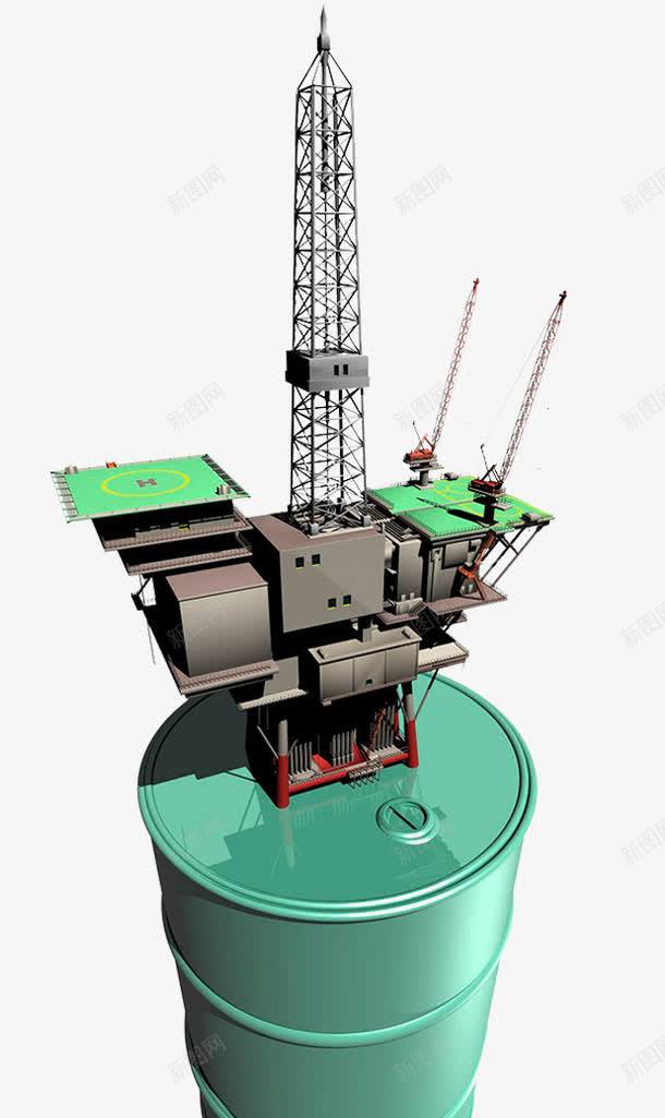 开发石油资源png免抠素材_新图网 https://ixintu.com 中东 吊臂机 建筑 油罐 石油开发