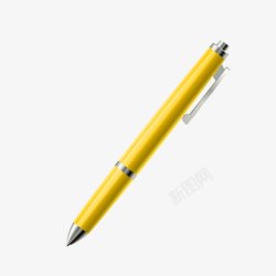 黄色质感圆珠笔签字笔素材