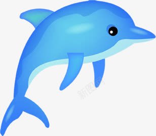 蓝色海报卡通手绘鲨鱼png免抠素材_新图网 https://ixintu.com 卡通 海报 蓝色 鲨鱼