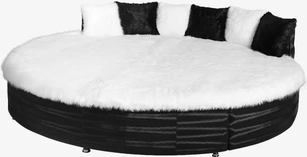床png免抠素材_新图网 https://ixintu.com 产品实物 圆床 抱枕 白色的床