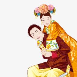 新婚节日中国传统新郎新娘高清图片