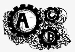 abc装饰ABC黑白装饰图高清图片