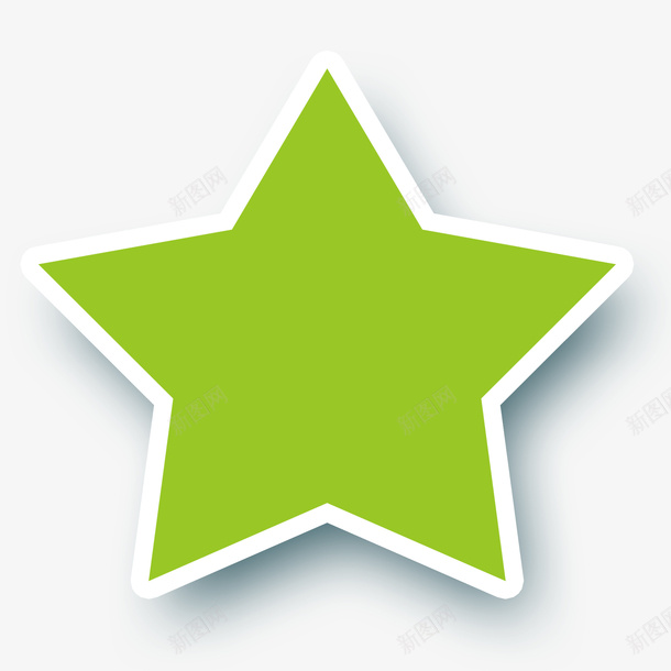 绿色五角星png免抠素材_新图网 https://ixintu.com 一个 五角星 卡通 手绘 白色 简图 绿色 边框