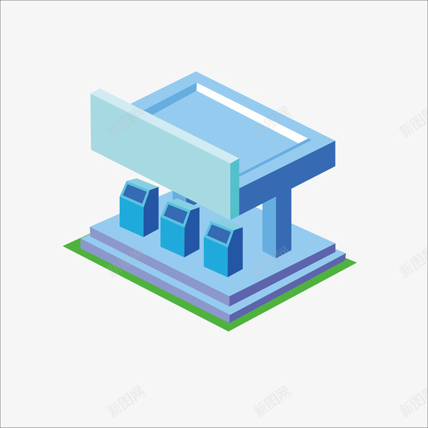 扁平化油站矢量图ai免抠素材_新图网 https://ixintu.com PPT元素 扁平 扁平化 矢量图