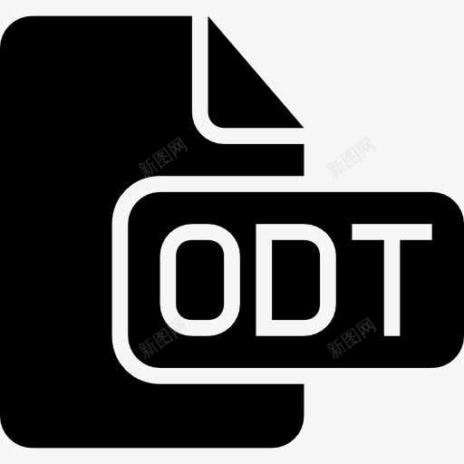 ODT文件黑色界面符号图标png_新图网 https://ixintu.com 山楂 文件 文件类型填写ODT 界面 象征 黑色