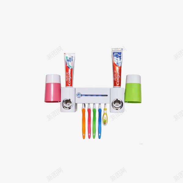 多美奇创意牙刷架套装png免抠素材_新图网 https://ixintu.com 产品实物 全自动挤牙膏器 牙刷架 牙刷消毒器