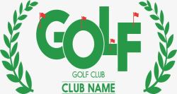 golf艺术字绿色树叶装饰高尔夫俱乐部高清图片