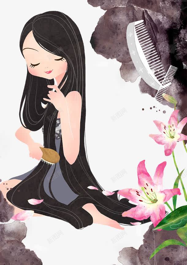 长发美女png免抠素材_新图网 https://ixintu.com 儿童画 卡通人物 手绘人物 抽象人物