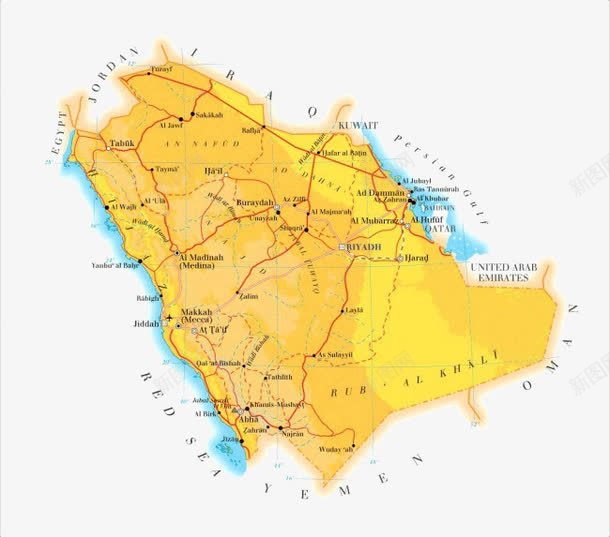 阿拉伯地图png免抠素材_新图网 https://ixintu.com 世界地图 国家地图 地图 阿拉伯地图