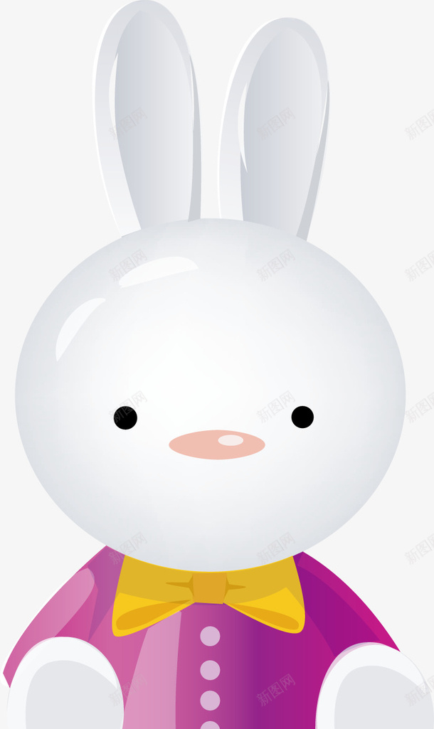 创意可爱白色小米兔图标矢量图ai_新图网 https://ixintu.com 动物 小兔子 玩具 白色 矢量图