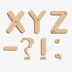 木制字母符号素材