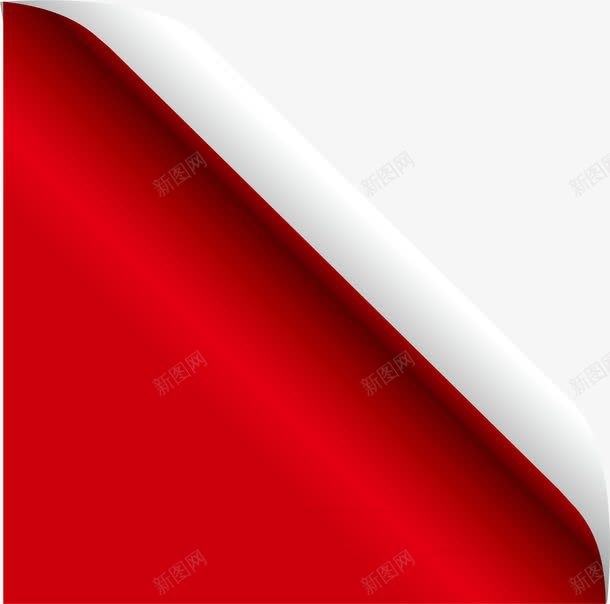 红色剪角png免抠素材_新图网 https://ixintu.com 创意剪角 创意卷角 剪角素材 卷角 卷边 矢量剪角