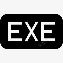 EXE的象征exe文件的黑色圆角矩形界面符号图标高清图片
