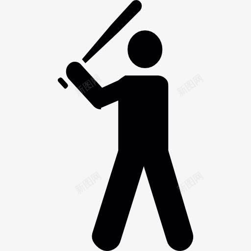面糊的剪影图标png_新图网 https://ixintu.com 体育 击球人的剪影 棒球击球手 游戏