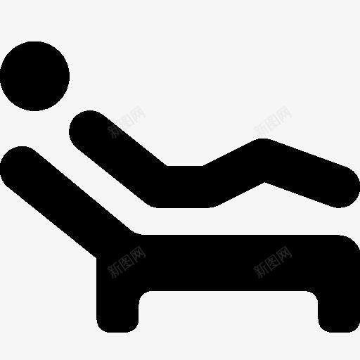 手绘黑色躺椅图标png_新图网 https://ixintu.com 图标 躺椅 黑色